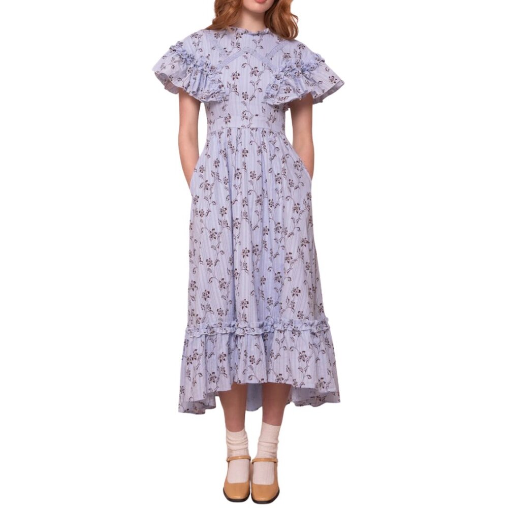 Floral Ruffle Sleeve Dress
